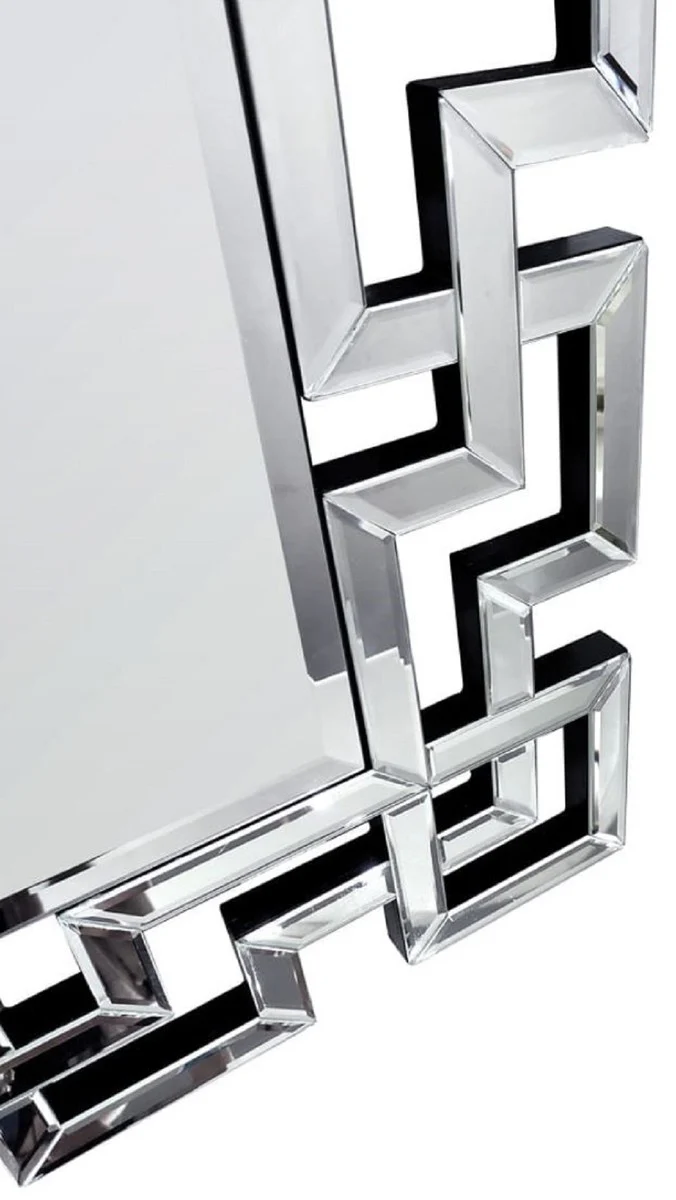 Designer crystal wall mirror 80 x 3 x H. 120 cm - Rectangular mirror with decorative glass crystals - Living room mirror - Bedroom mirror - Cloakroom mirror - Luxury furniture