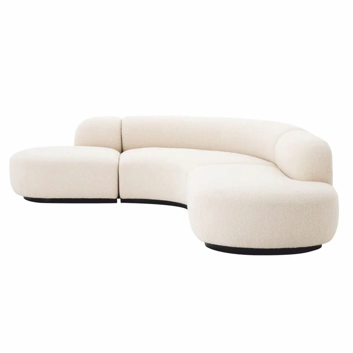 Luxury corner sofa cream / black 300 x 257 x H. 70 cm - living room & hotel furniture