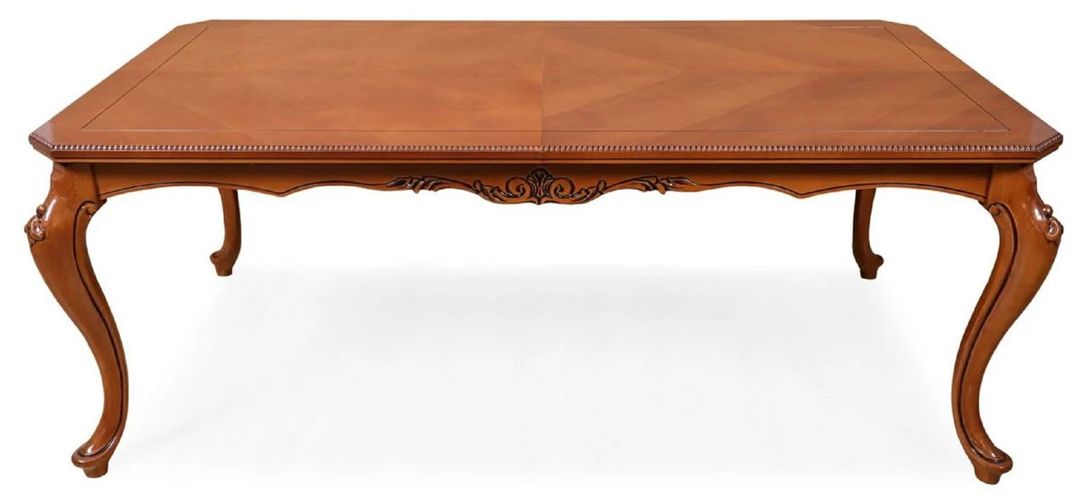 Luxury Baroque Dining Table Brown - Extendable Baroque Style Solid Wood Kitchen Table - Magnificent Luxury Dining Room Furniture in Baroque Style - Baroque Dining Room Furniture - Baroque Furnishings