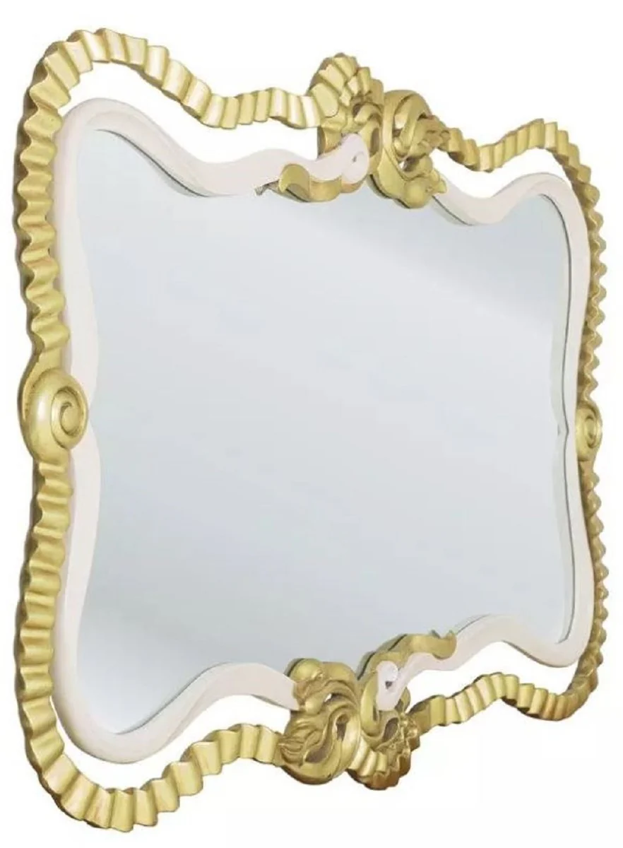 Luxury baroque mirror white / gray / antique gold - magnificent solid wood wall mirror in baroque style - luxury furniture in baroque style - baroque furniture - noble & magnificent