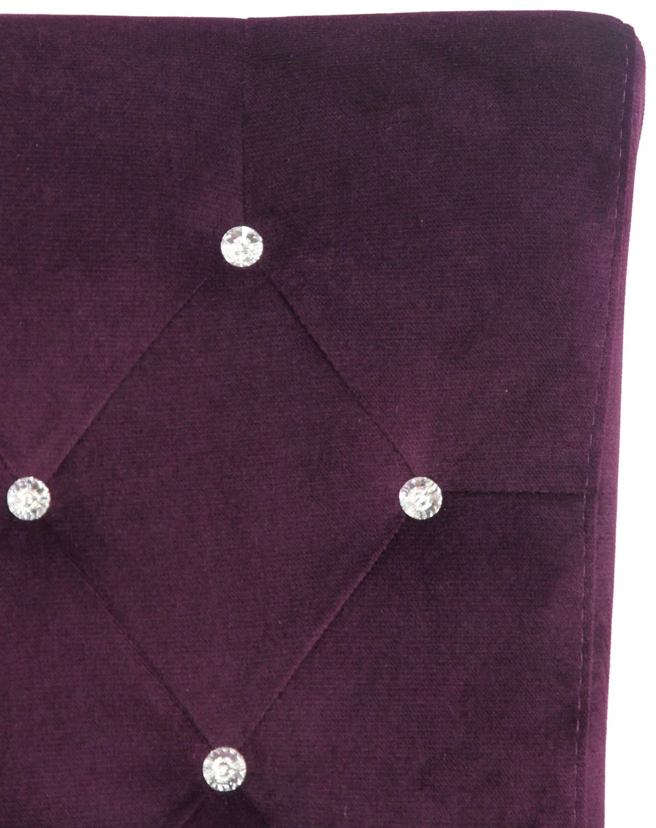 Neo Baroque Dining Room Chair Purple / Black with Bling Bling Rhinestones - Design Furniture