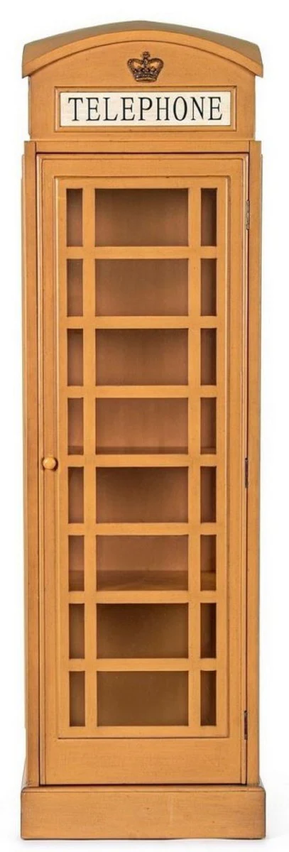 Country house style bookcase telephone booth antique beige 55 x 51.5 x H. 180 cm - telephone booth shelf cabinet in English style - living room furniture in country house style - country house style furniture