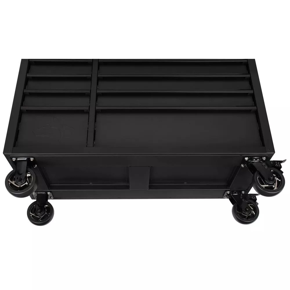 INDUSTRIAL 52 IN. W X 21.5 IN. D 15-DRAWER TOOL CHEST AND ROLLING CABINET COMBO WITH LED LIGHT IN MATTE BLACK
