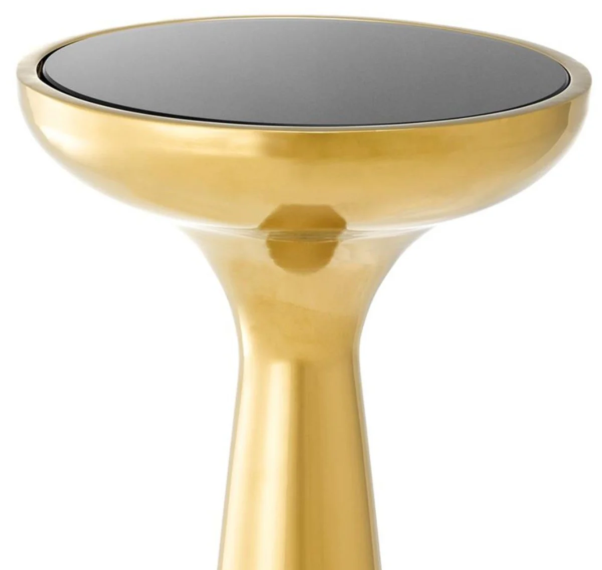 Luxury stainless steel side table with glass top gold / black Ø 29 x H. 71.5 cm - hotel furniture