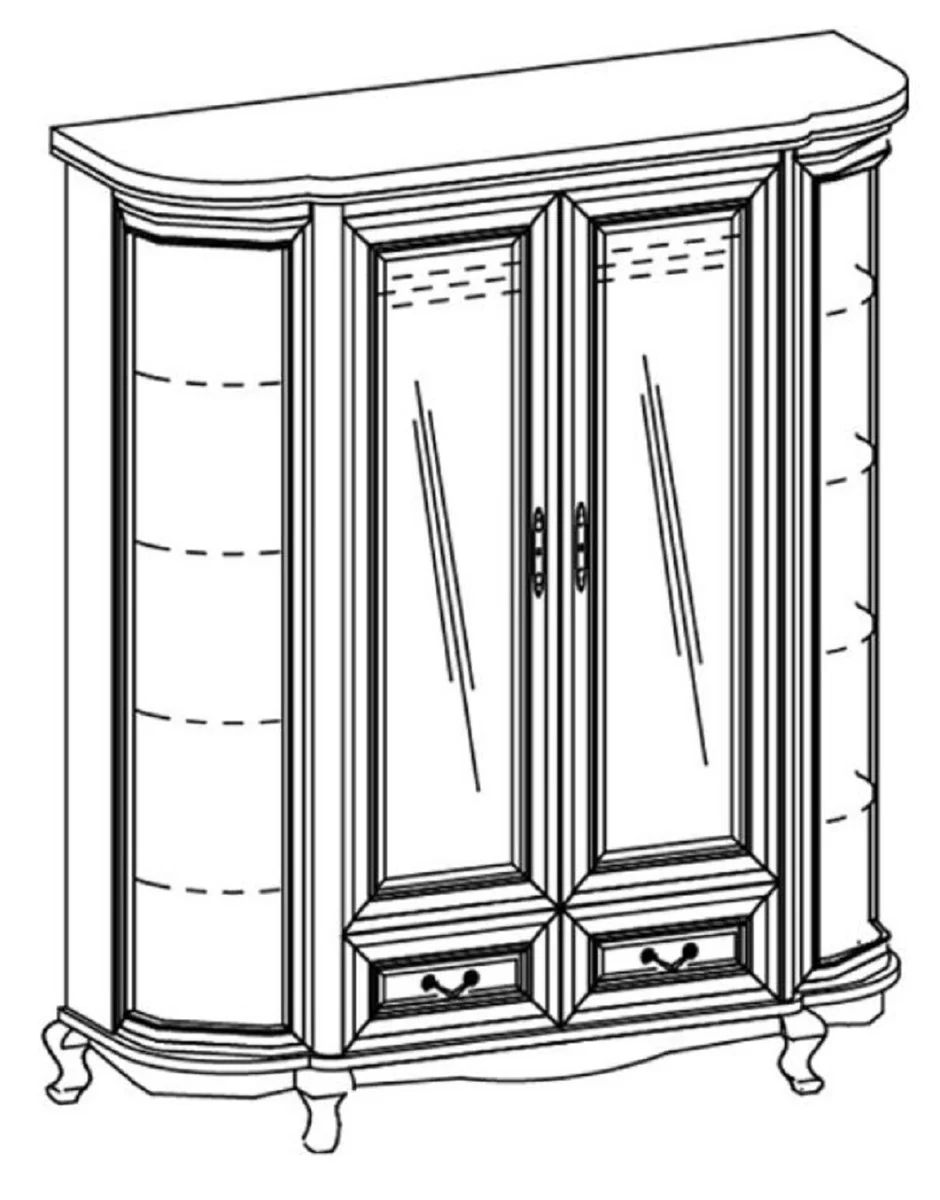 Luxury baroque bedroom wardrobe cream / gold 180.5 x 62.6 x H. 206.6 cm - magnificent wardrobe with 4 doors and 2 drawers - bedroom furniture