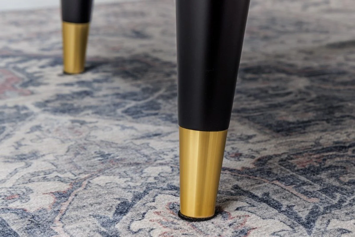 Chesterfield armchair white / black / gold wing chair from Casa Padrino