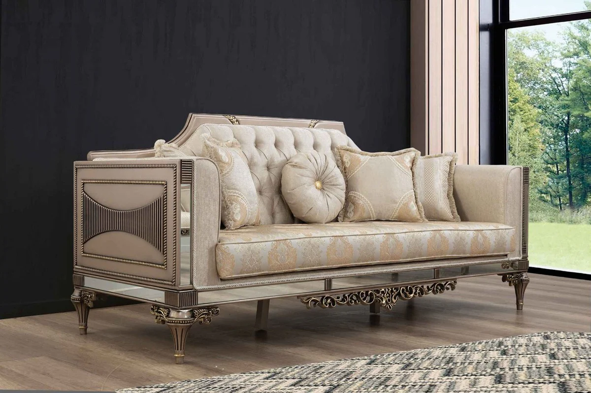 Luxury Baroque Living Room Set - 2 Sofas & 2 Armchairs & 1 Coffee Table - Handcrafted Living Room & Hotel Furniture in Baroque Style - Noble & Magnificent