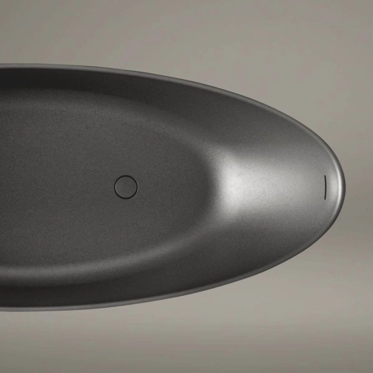 Freestanding luxury bathtub in egg shape graphite 170 cm