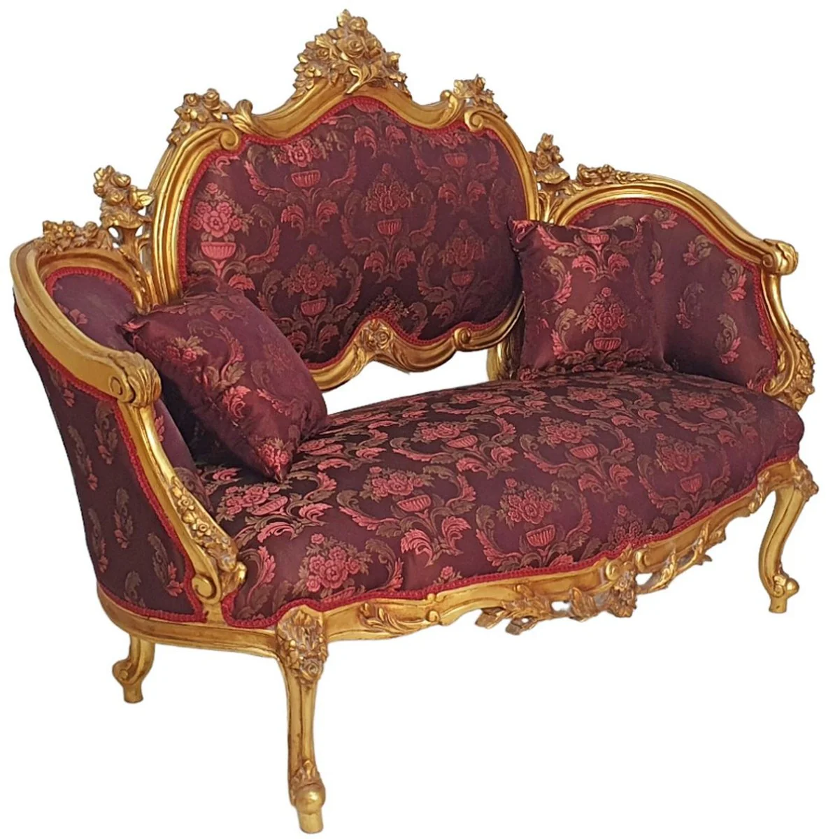 Baroque sofa purple / pink / gold - magnificent living room sofa in baroque style - living room furniture in baroque style - baroque furniture - baroque furnishings
