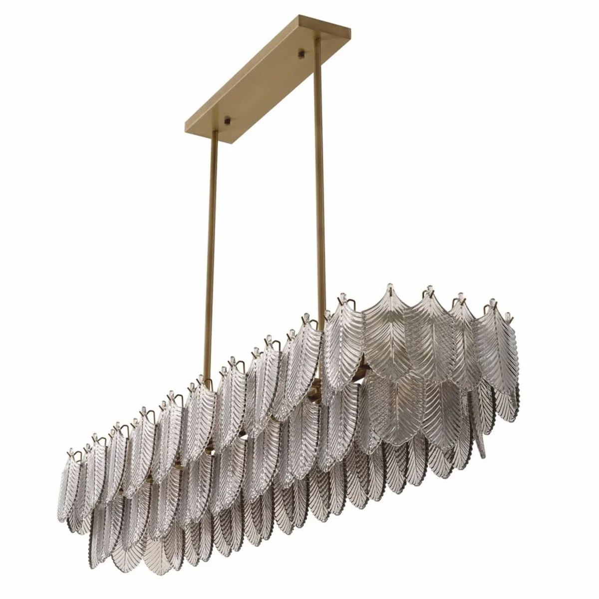 Luxury living room chandelier brass / gray 140 cm