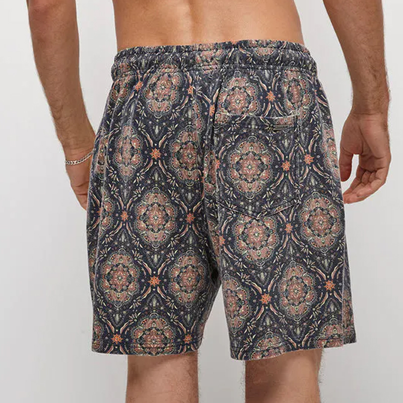 Summer Retro Kaleidoscope Pattern Surf Shorts