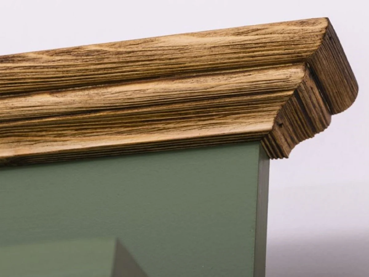 Country house style solid wood wardrobe green / brown 140 x 41 x H. 210 cm - wall wardrobe - hallway cabinet - hallway furniture - wardrobe furniture - country house style furniture