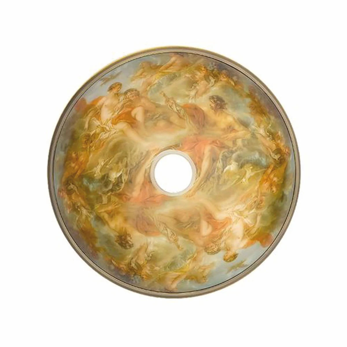 Luxury baroque chandelier brass with patina Ø 101.5 x H. 80 cm