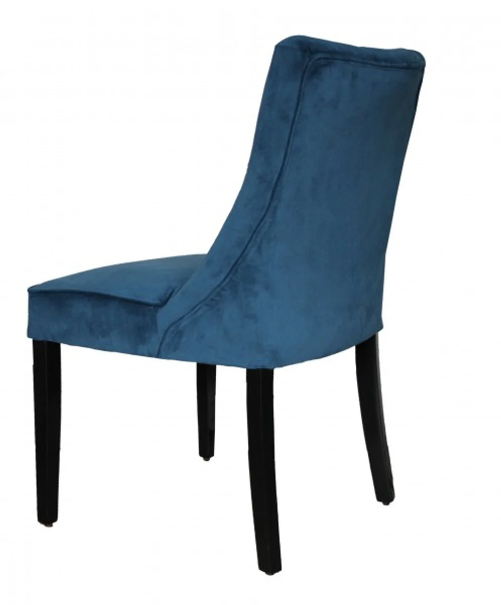 Dining room chair blue / black without armrests - Baroque furniture