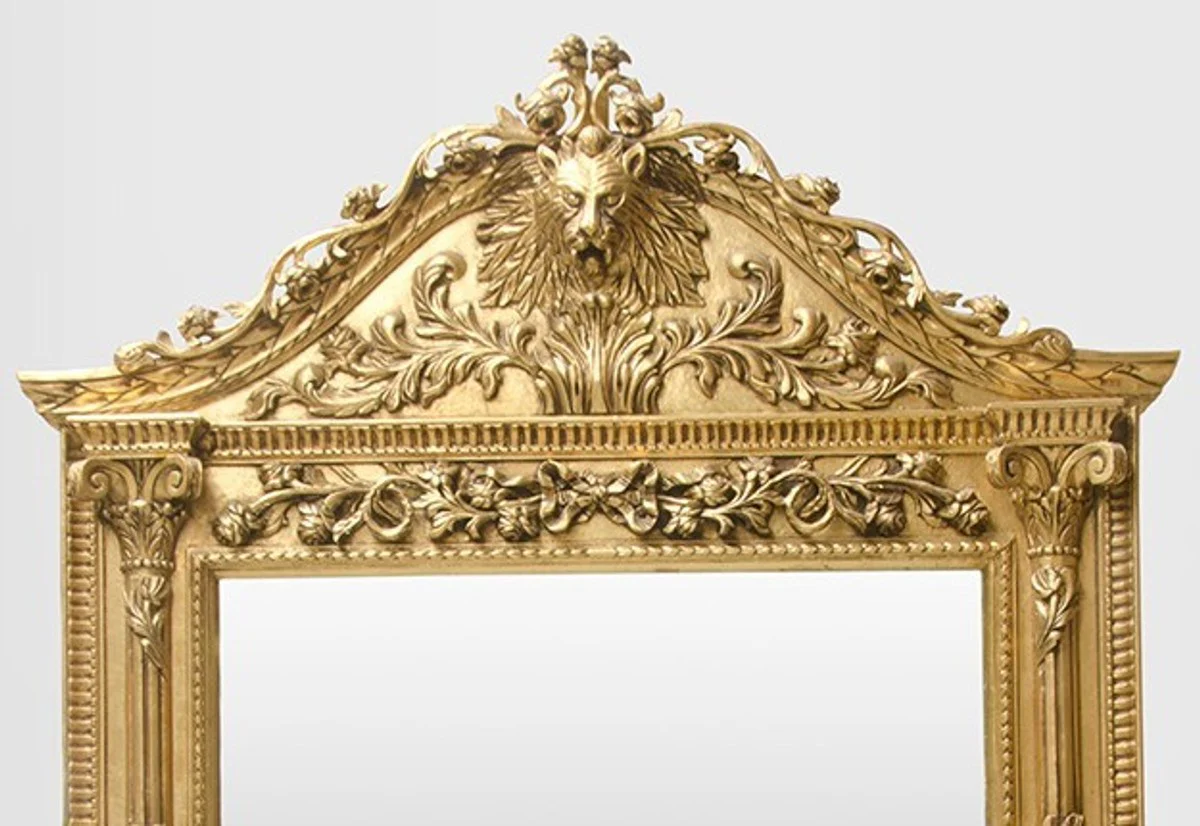 Gigantic baroque mirror lion gold H 270 cm W 165 cm - noble & magnificent