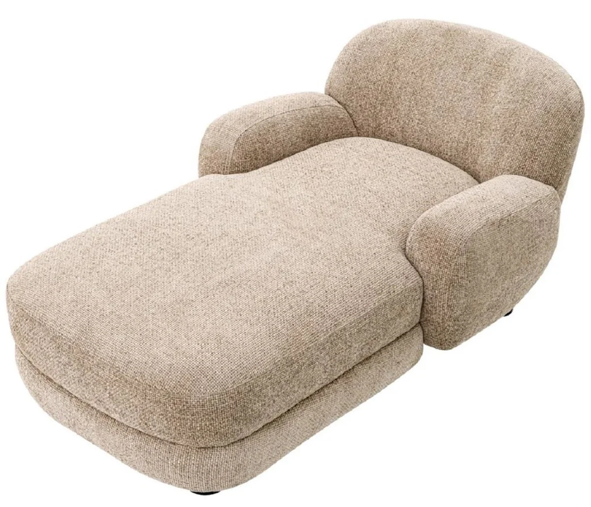 Luxury chaise longue sand color / black 95 x 170 x H. 69 cm - Living room lounge chair - Recamiere - Living room furniture - Luxury furniture - Luxury quality