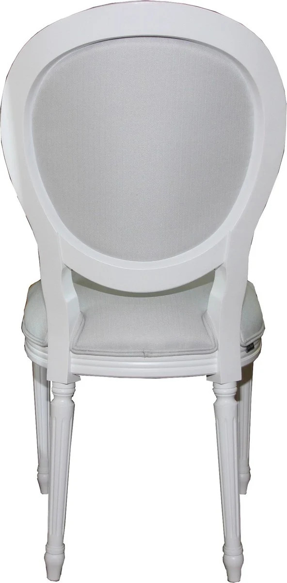 Luxury Baroque Dining Room Chair White / White - Luxury Quality
