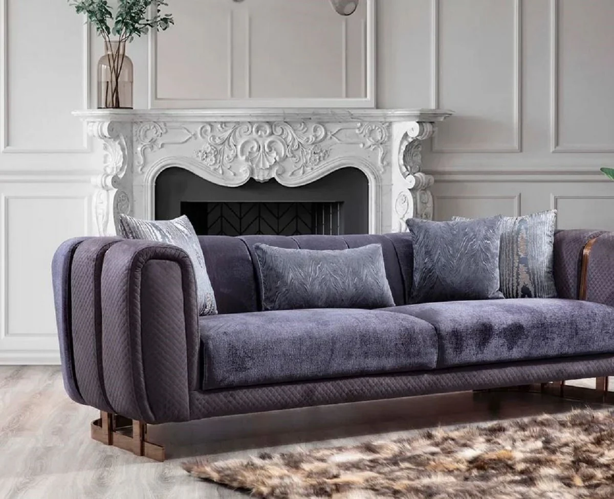 Luxury sofa purple / copper 240 x 100 x H. 60 cm - Modern living room sofa - Luxury living room furniture
