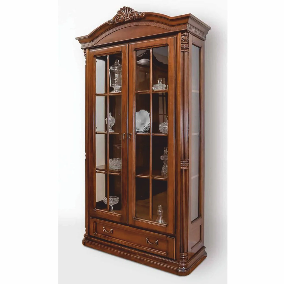 Luxury baroque display cabinet dark brown 122.7 x H. 220 cm - Baroque furniture