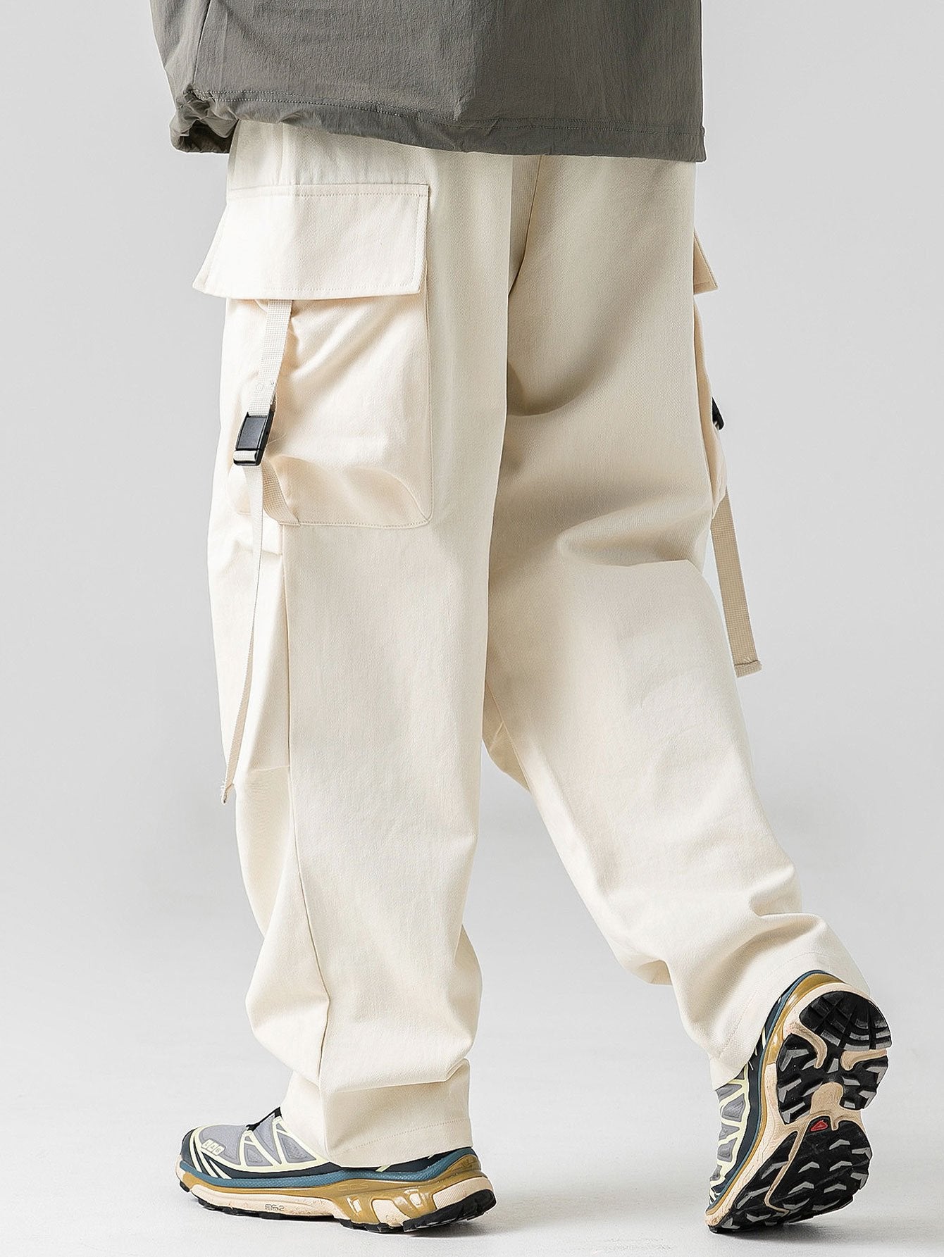 Relax Fit Straight Leg Parachute Cargo Pants
