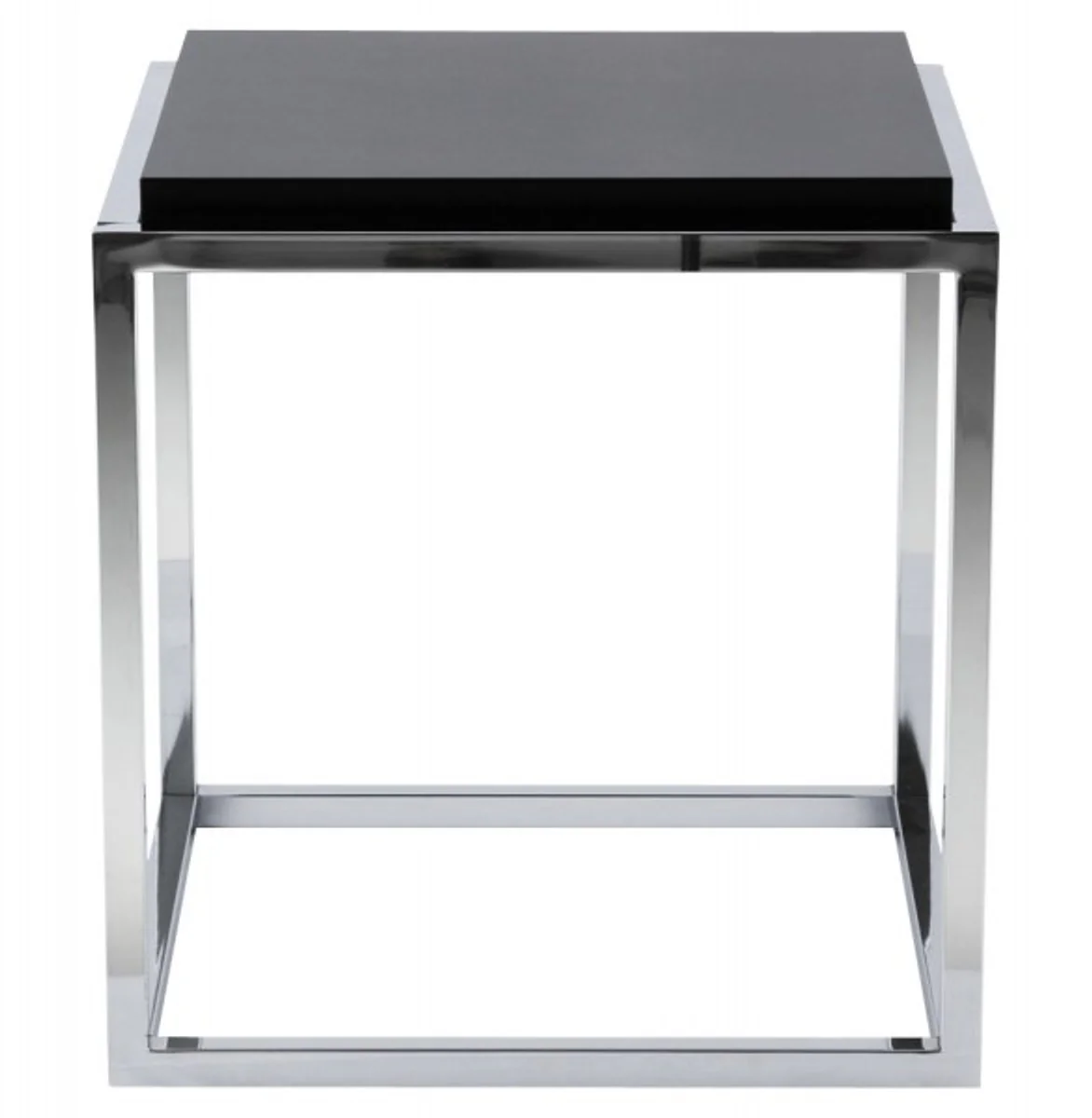 Designer side table black / chrome 42 x 42 x 44 cm - table - hotel cafe restaurant practice law firm furnishings