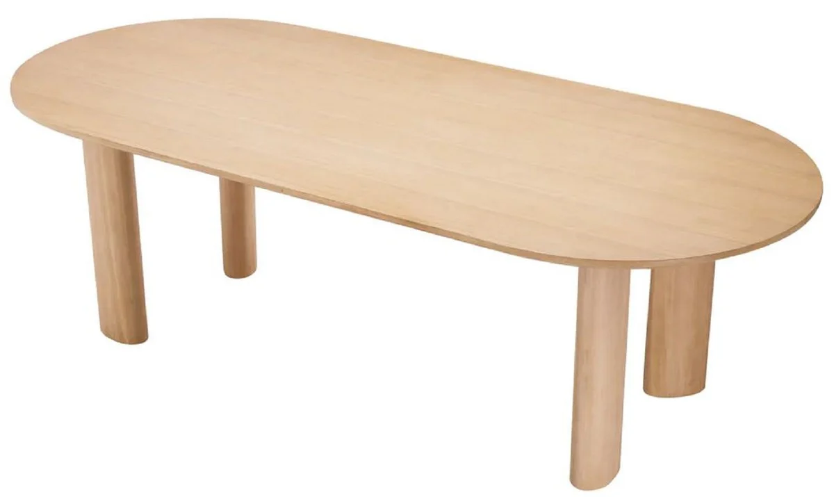 Luxury dining table natural colors 244 x 109.5 x H. 77 cm - Oval solid wood kitchen table - Dining room furniture - Kitchen furniture - Luxury furniture - Luxury furnishings