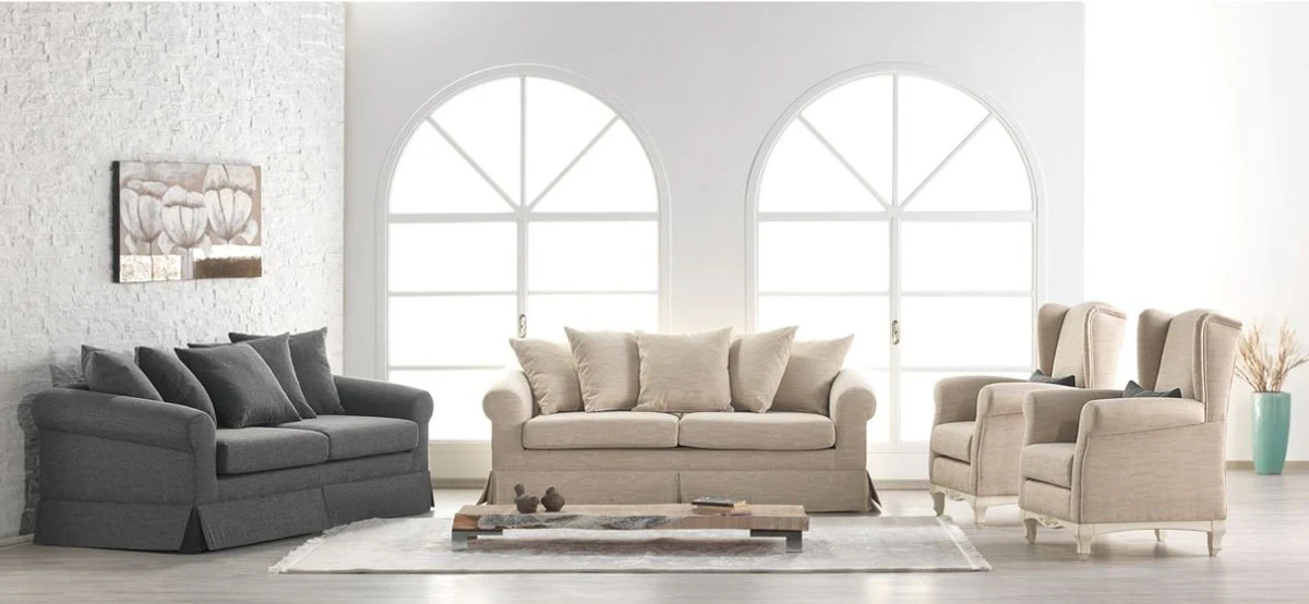 Lounge living room 3 seater sofa Marbella medium gray - hotel furniture