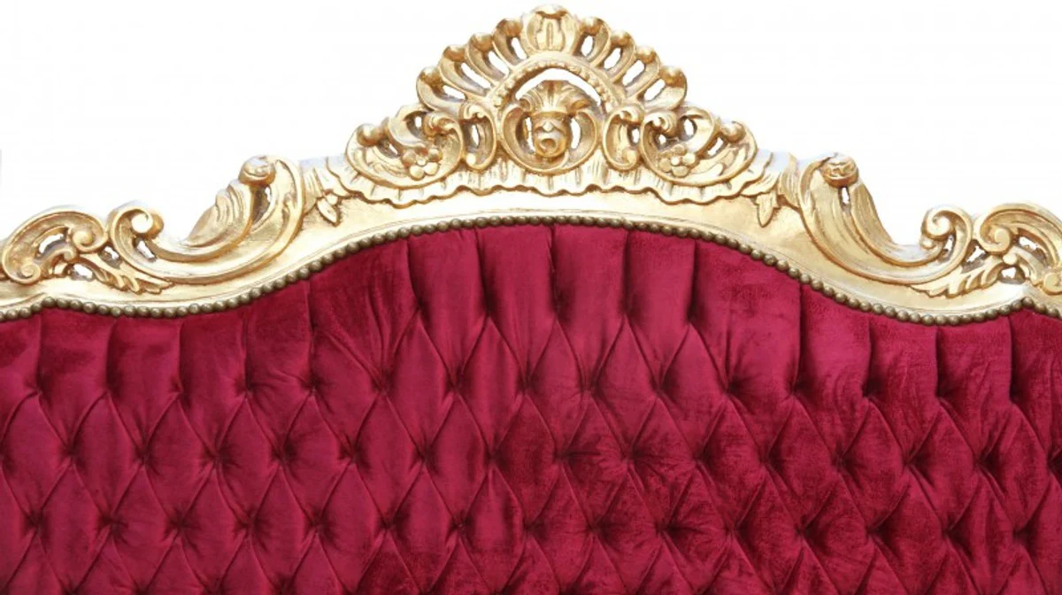 Baroque Sofa 3 Seater Master Bordeaux Red/Gold- Antique Furniture